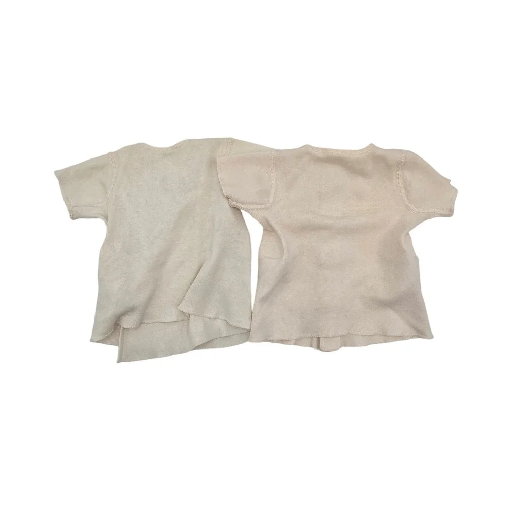 Vintage Carters Nevabind 6 Mo Cream Cotton Side Snap & Front Snap Baby Shirts 2p